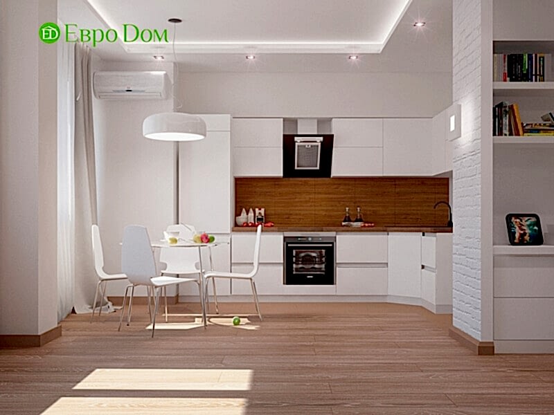 Современный ремонт объединяет гостиную с кухней