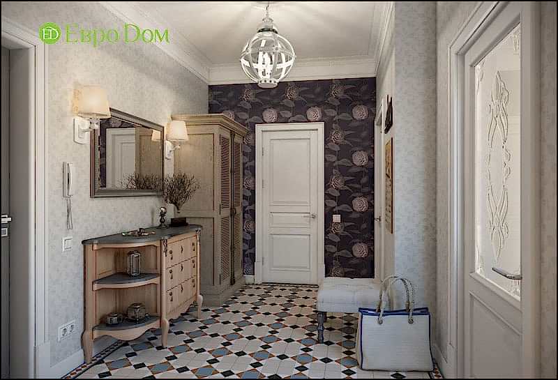 Дизайн-проект двухкомнатной квартиры в стиле современный прованс. Интерьер прихожей