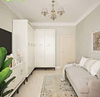 Дизайн трехкомнатной квартиры 81 кв. м в стиле неоклассика. Фото проекта