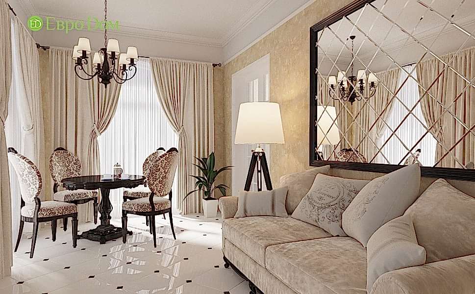 Дизайн коттеджа, фото внутри, красивый ремонт в классическом стиле