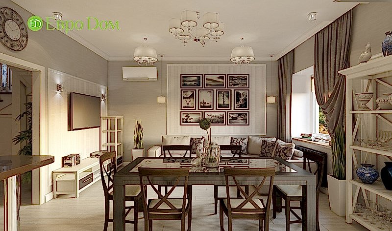 Контемпорари-стиль дизайна внутри коттеджа