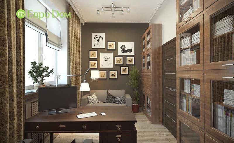 Дизайн домов и коттеджей внутри, фото кабинета