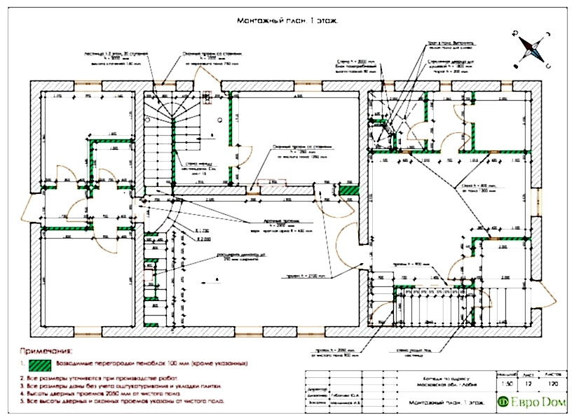 На плане монтажных работ - удачный вариант перепланировки комнат