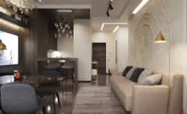 Дизайн интерьера 2-комнатной квартиры 64 кв.м. по адресу г. Алматы, Серпуховский вал, д. 3. Фото 1