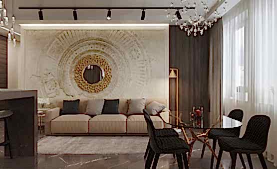 Дизайн интерьера 2-комнатной квартиры 64 кв.м. по адресу г. Алматы, Серпуховский вал, д. 3. Фото 2