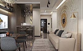 Дизайн интерьера 2-комнатной квартиры 64 кв.м. по адресу г. Алматы, Серпуховский вал, д. 3. Фото 4