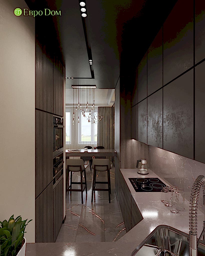 Дизайн 2-комнатной квартиры 64 кв. м в стиле ар-деко. Фото 09