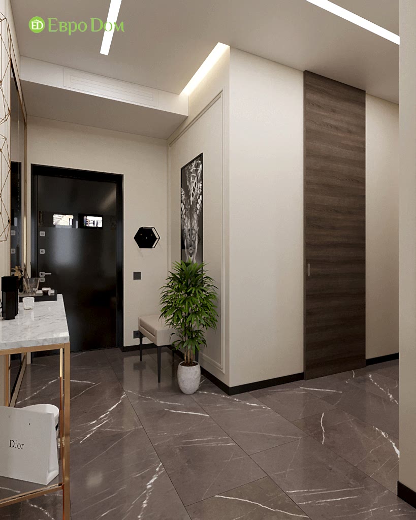 Дизайн 2-комнатной квартиры 64 кв. м в стиле ар-деко. Фото 024