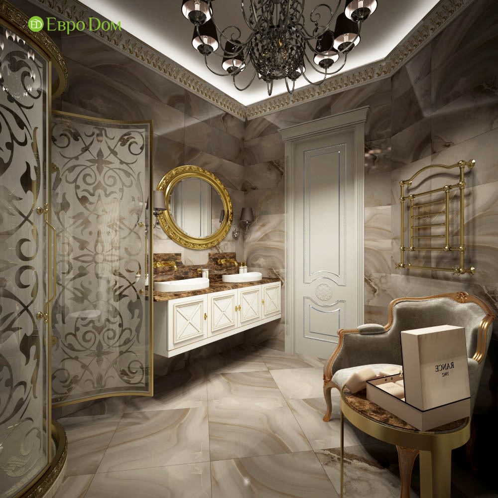 Дизайн интерьера коттеджа 251 кв. м в стиле барокко. Фото 07