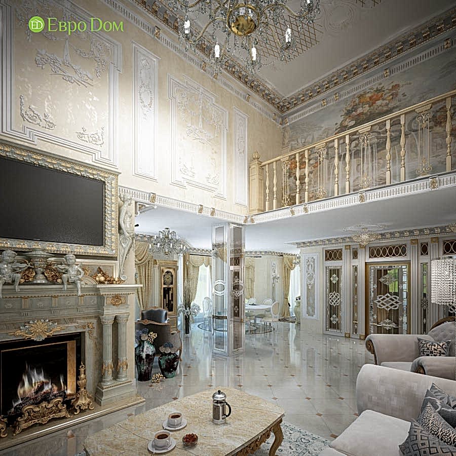 Дизайн интерьера коттеджа 251 кв. м в стиле барокко. Фото 09