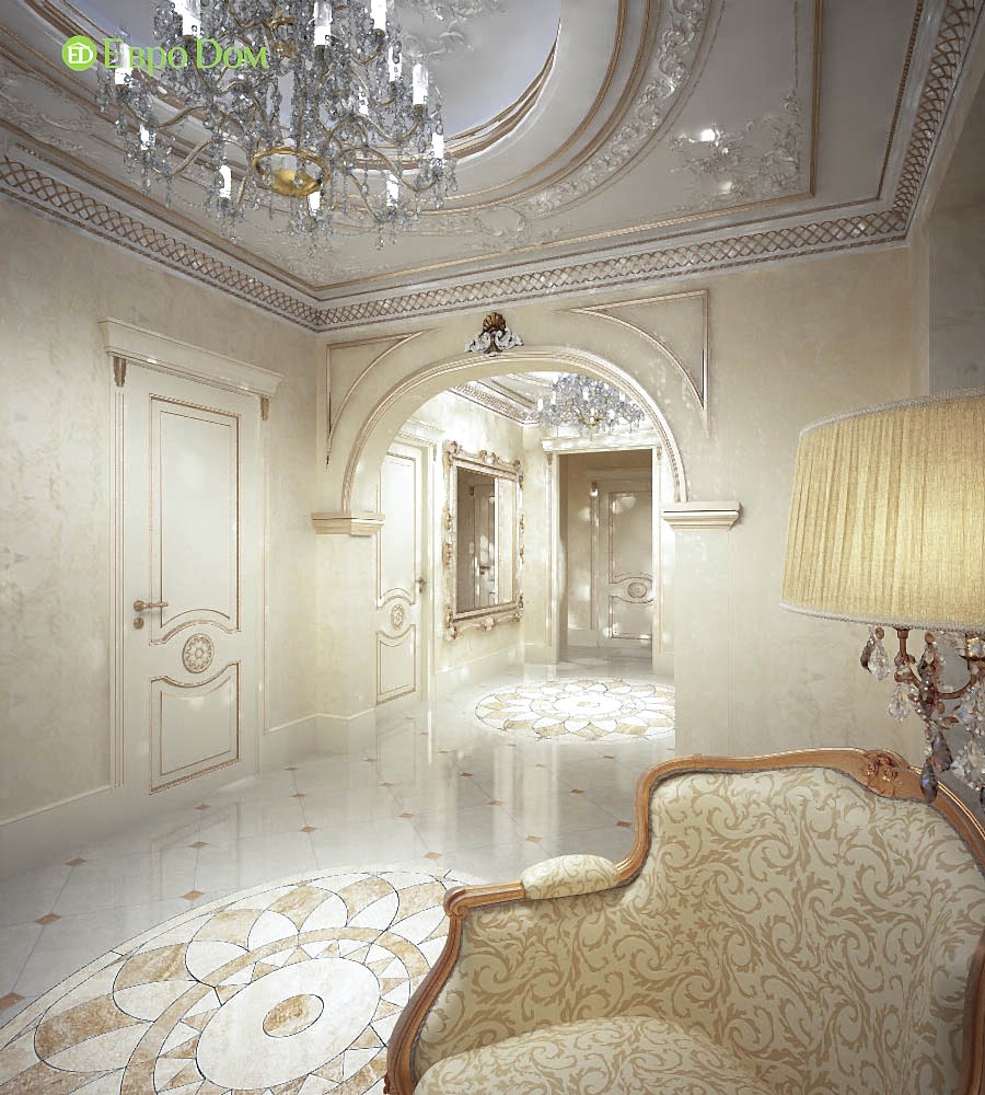 Дизайн интерьера коттеджа 251 кв. м в стиле барокко. Фото 016