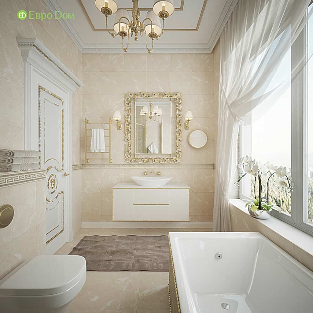 Дизайн интерьера коттеджа 251 кв. м в стиле барокко. Фото 028