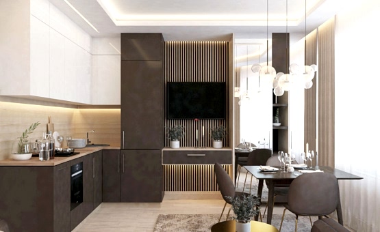 Дизайн интерьера 1-комнатной квартиры