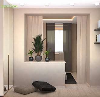 Дизайн однокомнатной квартиры 41 кв. м в современном стиле. Фото проекта