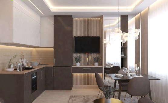 Дизайн интерьера 1-комнатной квартиры 41 кв.м. по адресу г. Красногорск, ул. Истринская, 13А. Фото 4