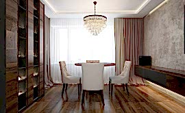 Дизайн интерьера 2-комнатной квартиры 93 кв.м. по адресу г. Алматы, ул. Мельникова, д. 3, корп. 2. Фото 2