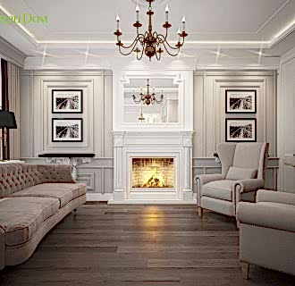 Дизайн двухкомнатной квартиры 65 кв. м в стиле неоклассика. Фото проекта