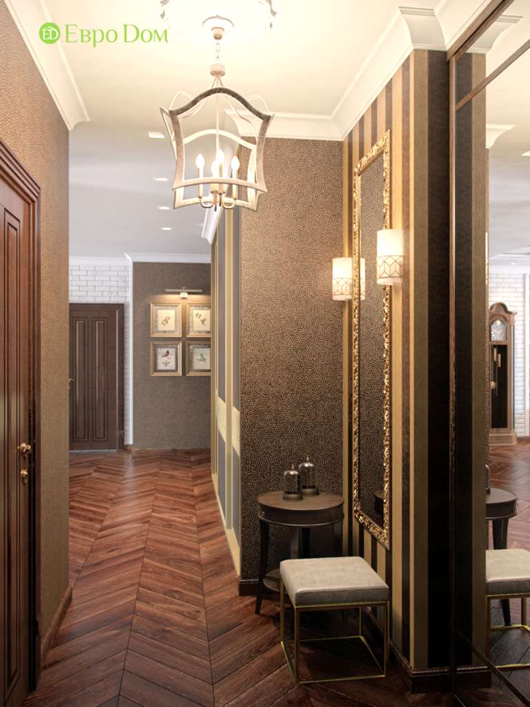 Дизайн трехкомнатной квартиры в английском стиле. Фото 010