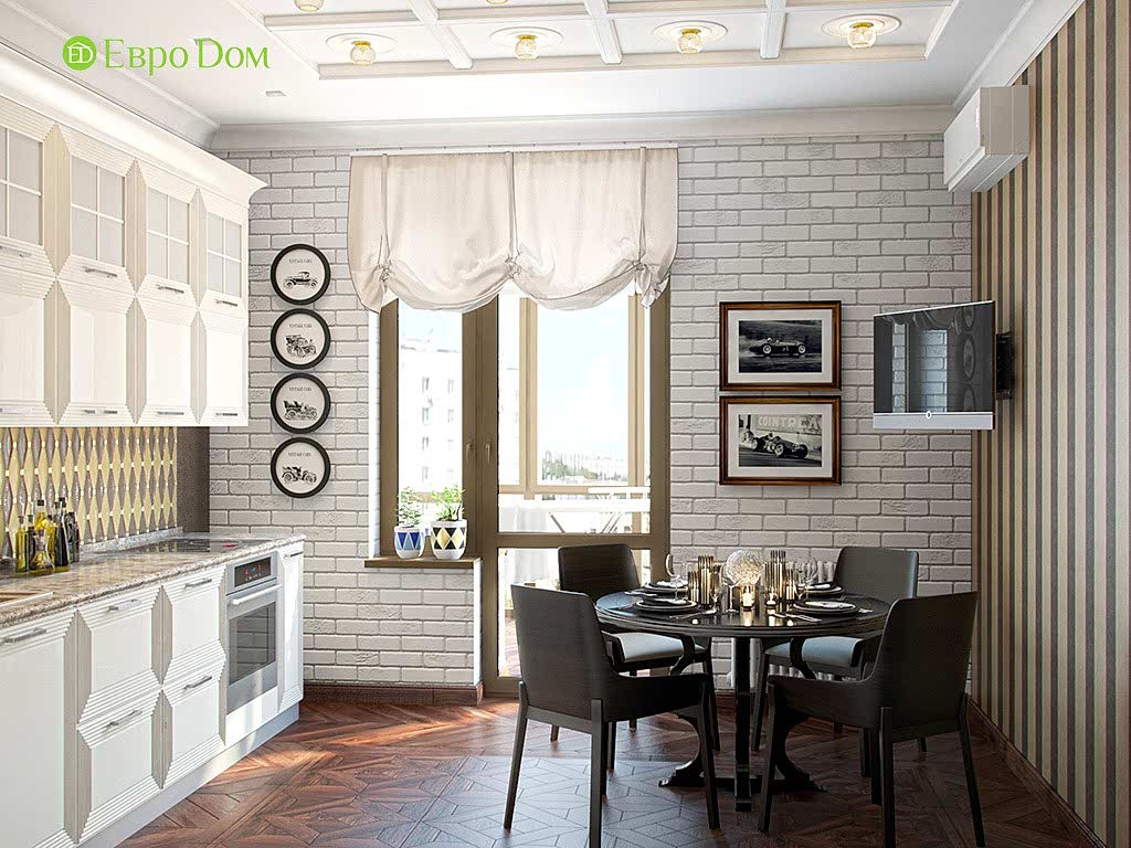 Дизайн трехкомнатной квартиры в английском стиле. Фото 014