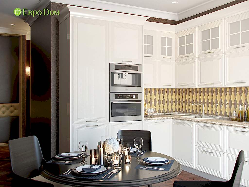 Дизайн трехкомнатной квартиры в английском стиле. Фото 015