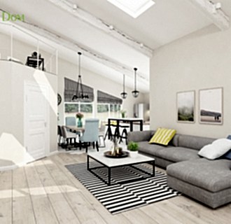 Дизайн загородного дома 230 кв. м в скандинавском стиле. Фото проекта