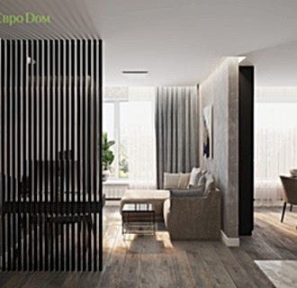 Дизайн двухкомнатной квартиры 50 кв. м в современном стиле. Фото проекта