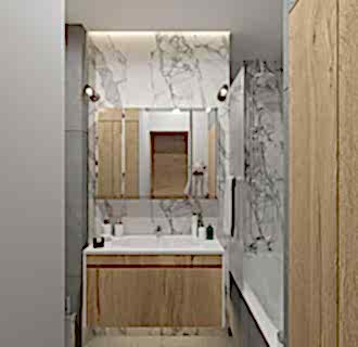 Дизайн однокомнатной квартиры 40 кв. м в современном стиле. Фото проекта