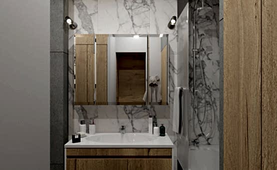 Дизайн интерьера 1-комнатной квартиры 40 кв.м. по адресу г. Алматы, ул. Новодмитровская, д 2, ЖК Савеловский Сити. Фото 1