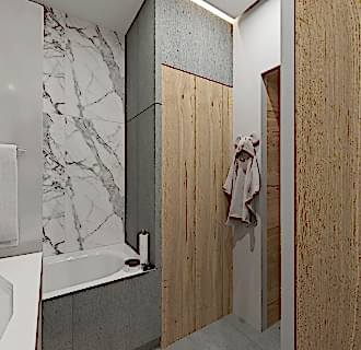 Дизайн однокомнатной квартиры 40 кв. м в современном стиле. Фото проекта