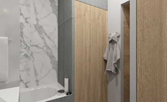 Дизайн интерьера 1-комнатной квартиры 40 кв.м. по адресу г. Алматы, ул. Новодмитровская, д 2, ЖК Савеловский Сити. Фото 3