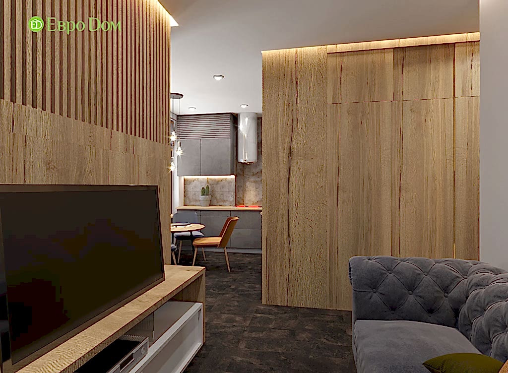 Дизайн 1-комнатной квартиры в современном стиле. Фото 09