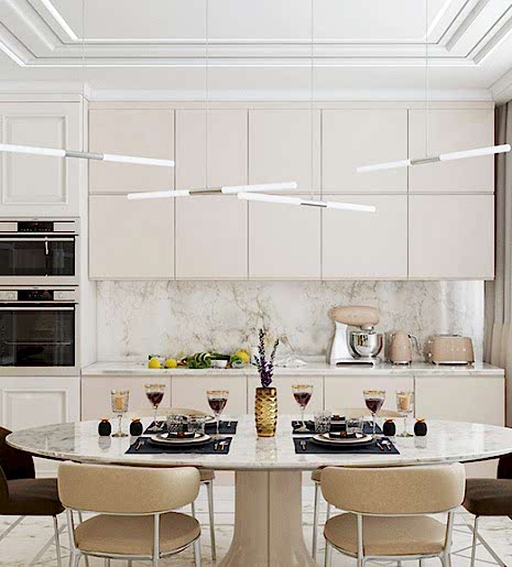 Дизайн четырехкомнатной квартиры 134 кв. м в современном стиле. Фото проекта