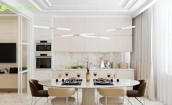 Дизайн четырехкомнатной квартиры 134 кв. м в современном стиле. Фото проекта