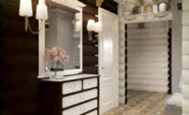 Дизайн интерьера деревянного дома 60 кв.м. по адресу Владимирская обл. Александровский р-н, д.Маренкино, пос. «Золотые сосны». Фото 1