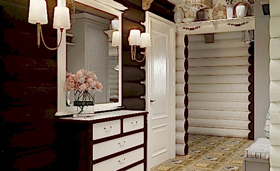 Дизайн интерьера деревянного дома 60 кв.м. по адресу Владимирская обл. Александровский р-н, д.Маренкино, пос. «Золотые сосны». Фото 1