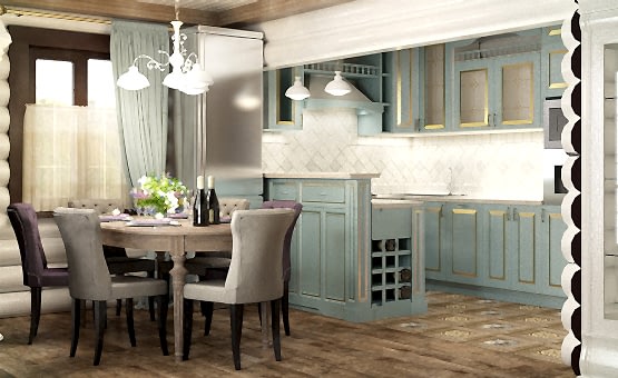 Дизайн интерьера деревянного дома 60 кв.м. по адресу Владимирская обл. Александровский р-н, д.Маренкино, пос. «Золотые сосны». Фото 4