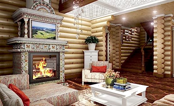 Дизайн интерьера деревянного дома
