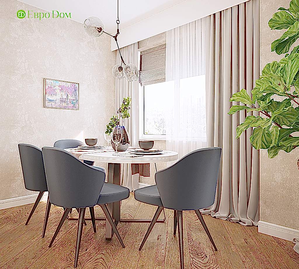 Дизайн двухкомнатной квартиры 70 кв. м в современном стиле. Фото 06