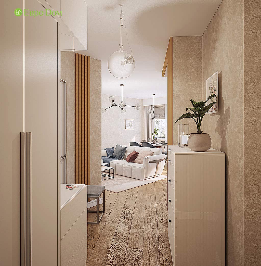 Дизайн двухкомнатной квартиры 70 кв. м в современном стиле. Фото 09