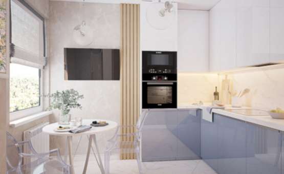 Дизайн интерьера 2-комнатной квартиры 70 кв.м. по адресу г. Алматы, ул. Краснобогатырская, д. 24, ЖК Яуза Парк. Фото 3