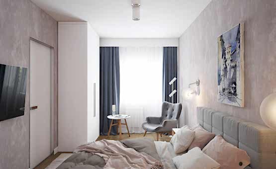 Дизайн интерьера 2-комнатной квартиры 70 кв.м. по адресу г. Алматы, ул. Краснобогатырская, д. 24, ЖК Яуза Парк. Фото 1