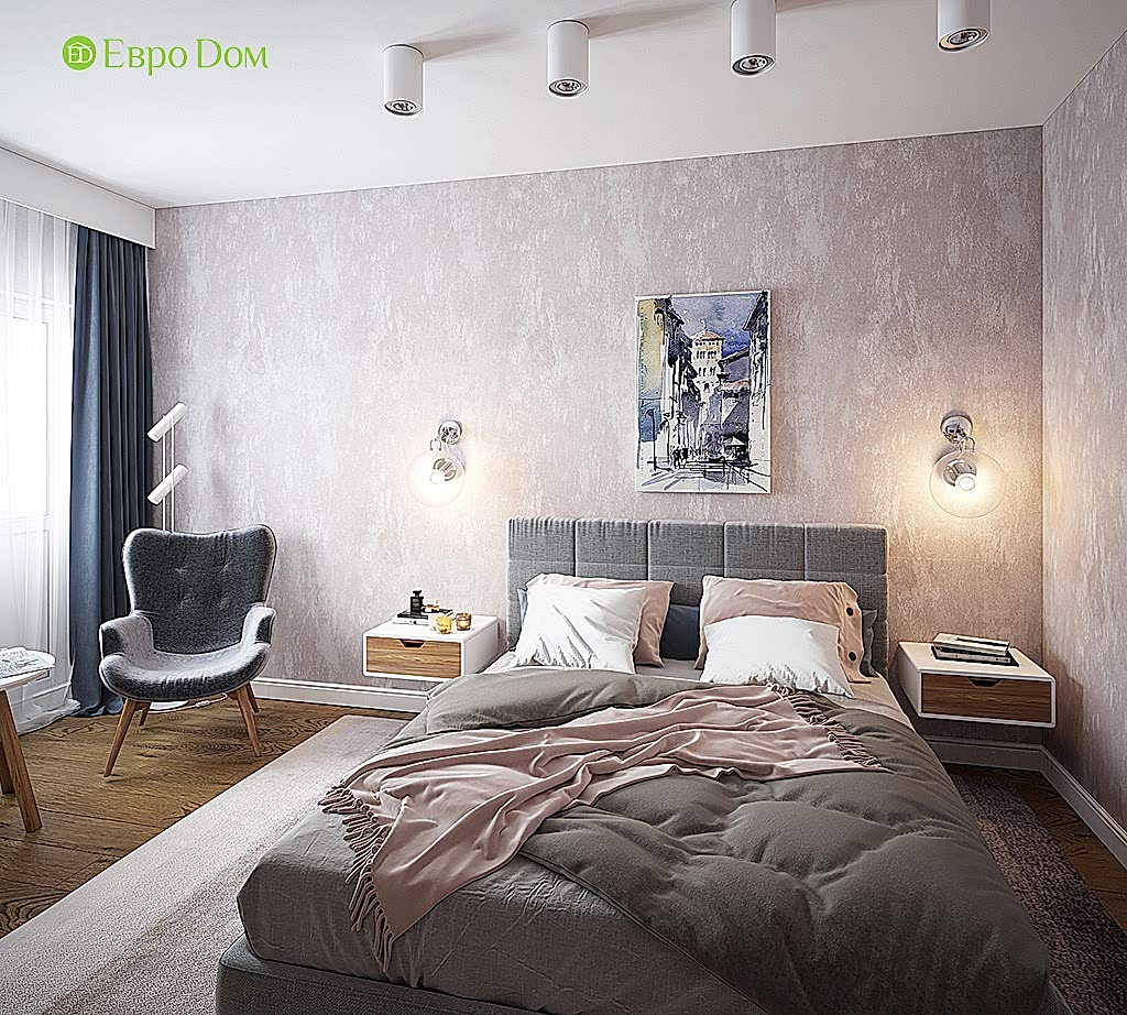 Дизайн двухкомнатной квартиры 70 кв. м в современном стиле. Фото 016