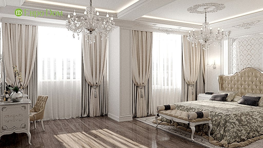 Дизайн трехкомнатной квартиры в классическом стиле. Фото 012