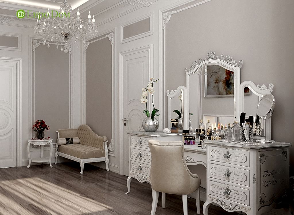 Дизайн трехкомнатной квартиры в классическом стиле. Фото 013
