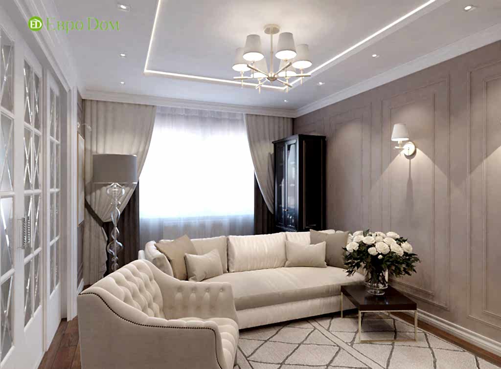 Дизайн четырехкомнатной квартиры 115 м2 в стиле неоклассика. Фото 07