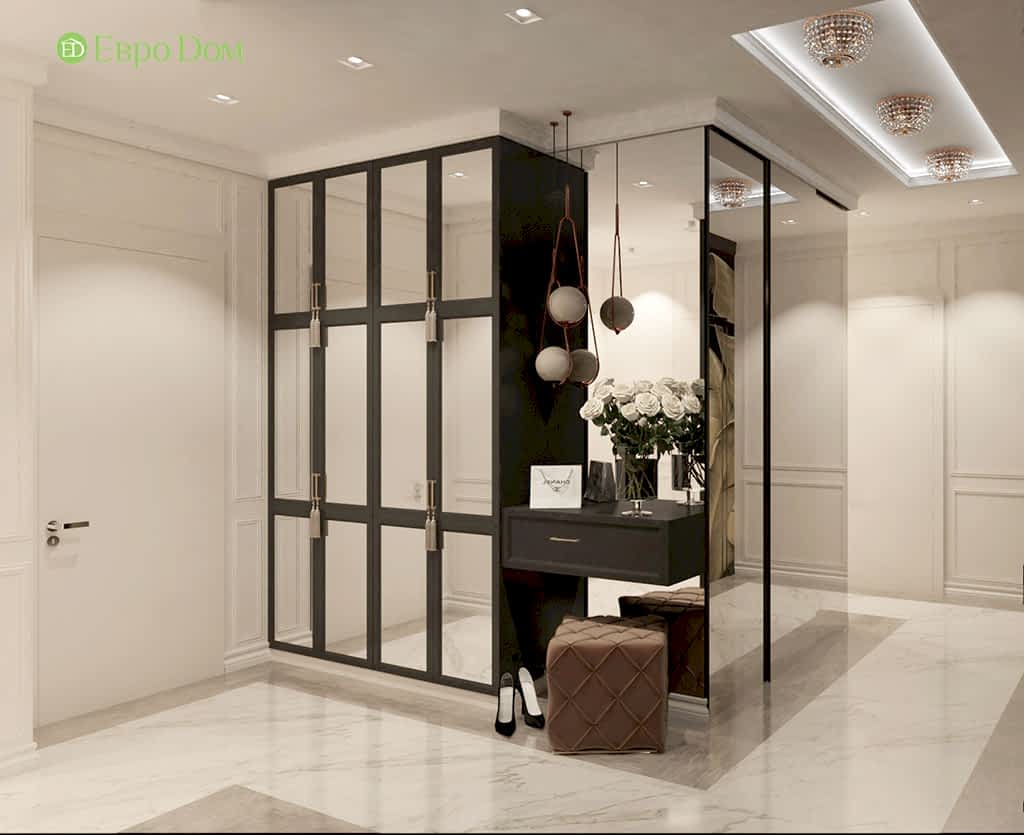 Дизайн четырехкомнатной квартиры 115 м2 в стиле неоклассика. Фото 09