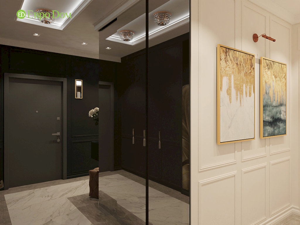 Дизайн четырехкомнатной квартиры 115 м2 в стиле неоклассика. Фото 010