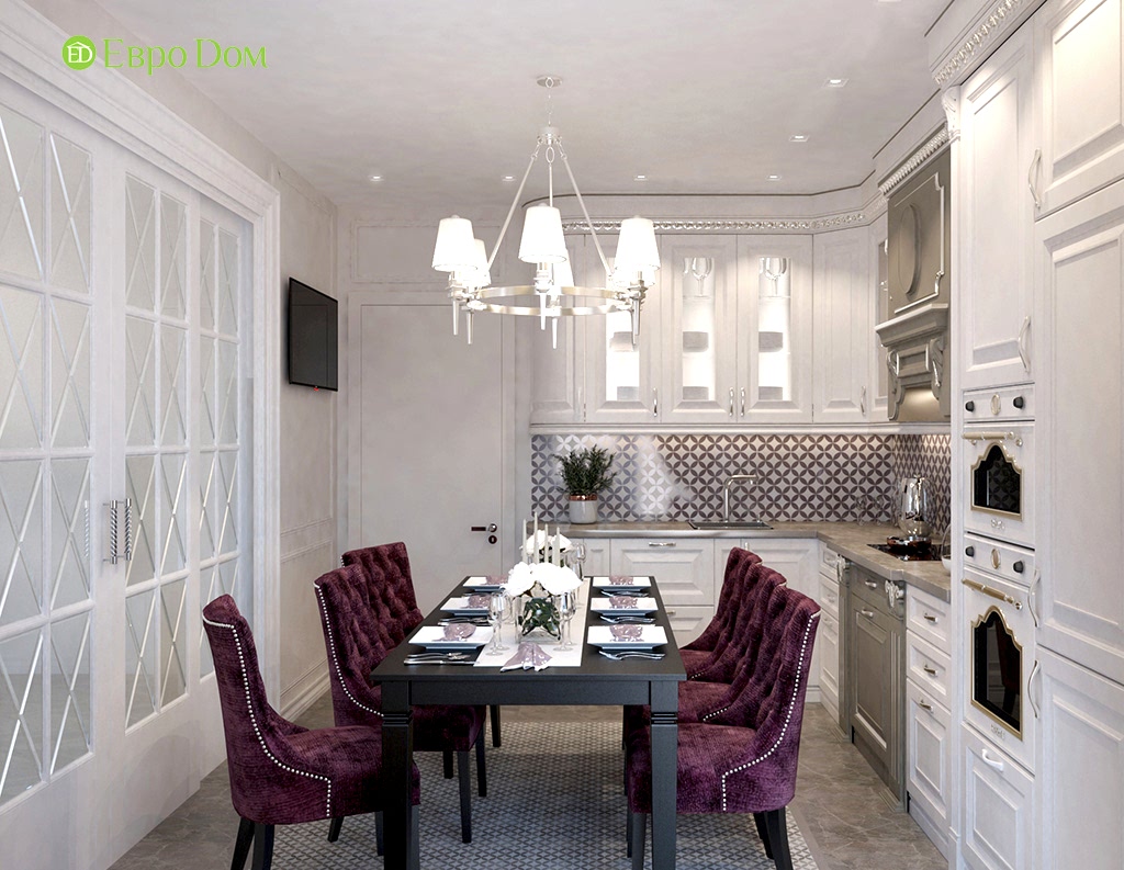 Дизайн четырехкомнатной квартиры 115 м2 в стиле неоклассика. Фото 012