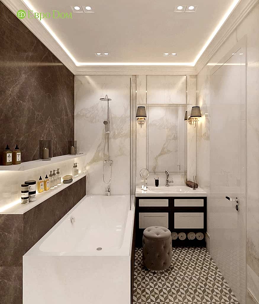 Дизайн четырехкомнатной квартиры 115 м2 в стиле неоклассика. Фото 018