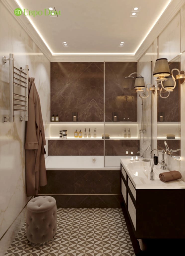 Дизайн четырехкомнатной квартиры 115 м2 в стиле неоклассика. Фото 019